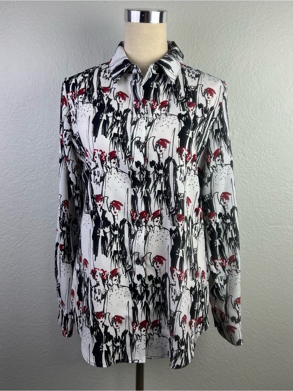 Karl Lagerfeld Paris Fashion Long Sleeve Oversized Blouse Size S